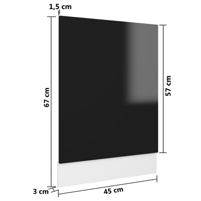 Skuffeunderskab Lyon 80X46X81,5Cm Konstrueret Træ Sort Højglans