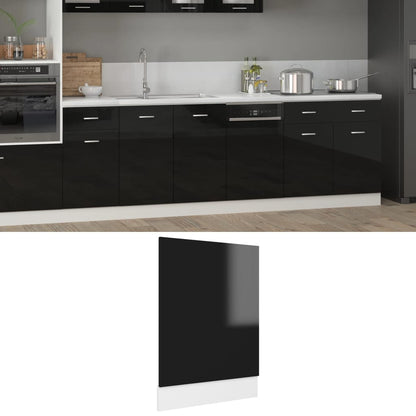 Skuffeunderskab Lyon 80X46X81,5Cm Konstrueret Træ Sort Højglans