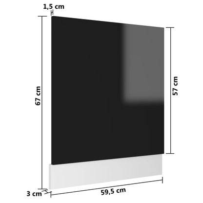 Skuffeunderskab Lyon 80X46X81,5Cm Konstrueret Træ Sort Højglans