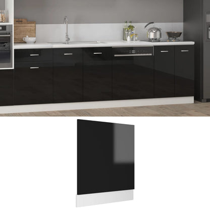 Skuffeunderskab Lyon 80X46X81,5Cm Konstrueret Træ Sort Højglans