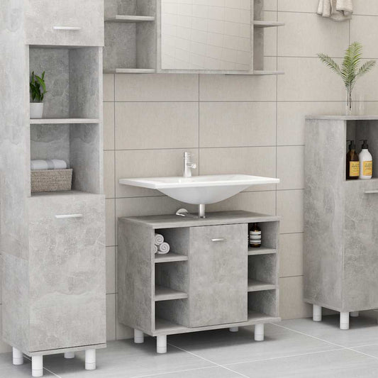 Badeværelsesskab 60X32X53,5 Cm Konstrueret Træ Betongrå
