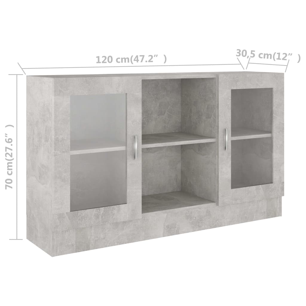 Vitrineskab 120x30,5x70 Cm Konstrueret Træ - Billede 8