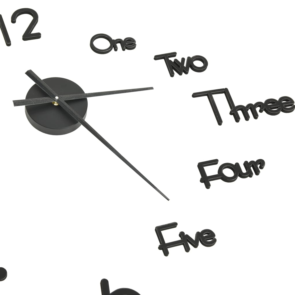 325153  3D Wall Clock Modern Design Black 100 Cm Xxl