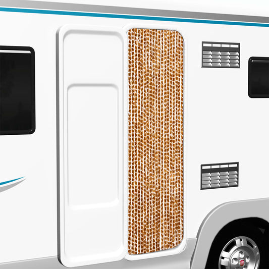 Insektgardin Chenille Okker Og Hvid Okkerfarvet Og Hvid