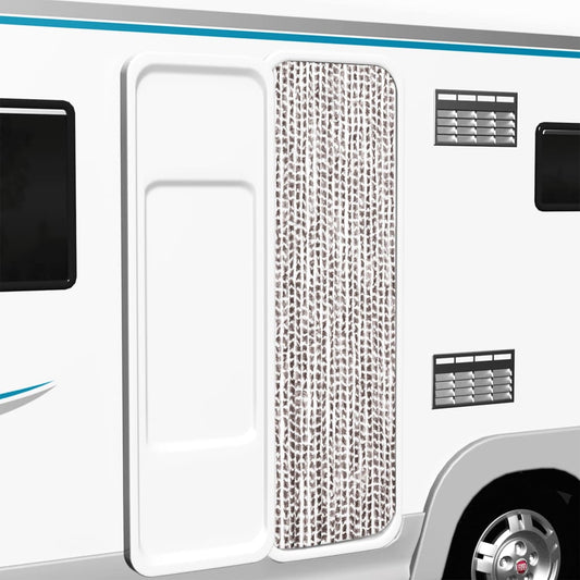 Insektgardin Chenille Gråbrun Og Hvid