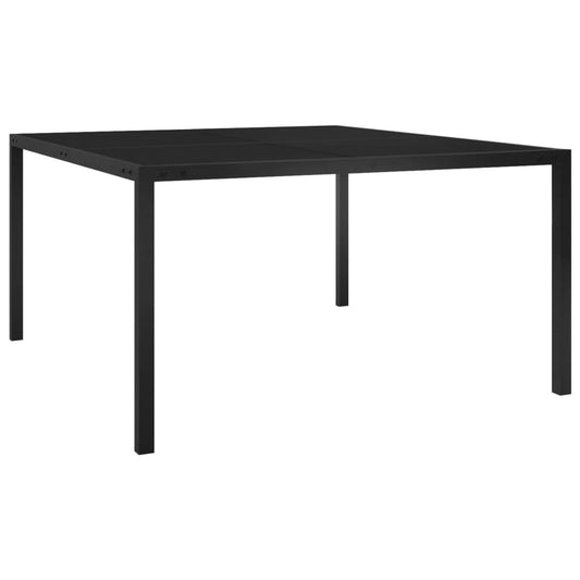 Havebord 130X130X72Cm Stål Og Glas Sort