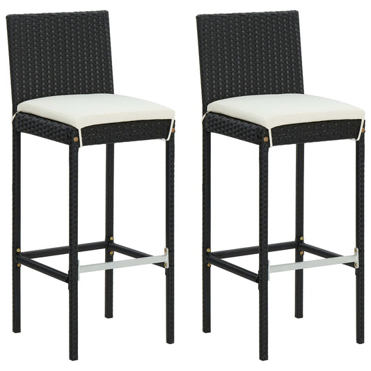 Barstole Til Haven Med Hynder 2 Stk. Polyrattan