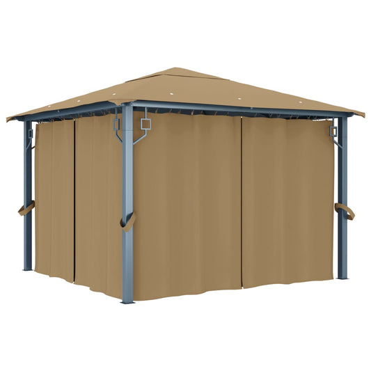 Pavillon Med Gardin Aluminium Grå