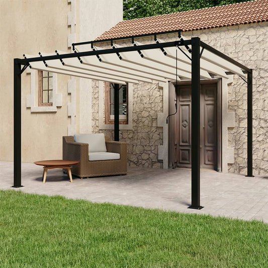 Pavillon Med Lameltag Stof Og Aluminium Farvet
