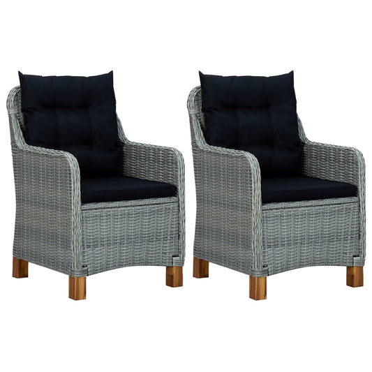 Havestole Med Hynder 2 Stk. Polyrattan - Hovedbillede