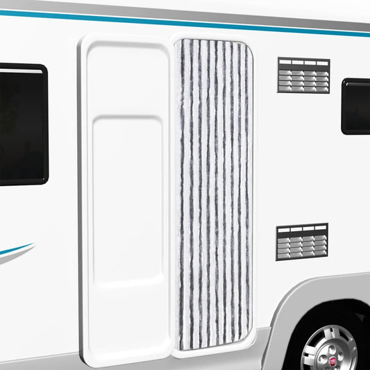 Insektgardin Chenille Grå Og Hvid