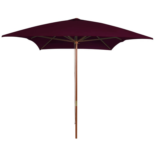 Haveparasol 200X300 Cm Træstang Bordeauxfarvet