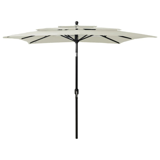 Parasol 2,5X2,5 M Aluminiumsstang 3 Niveauer