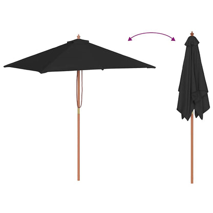 Haveparasol 150x200 Cm Træstang - Billede 6