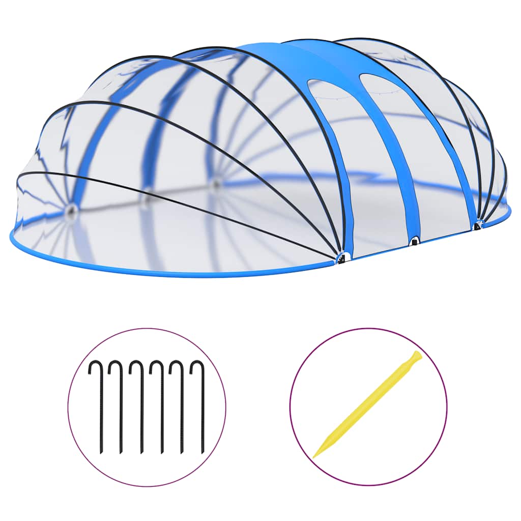 Poolkuppel 620x410x210 Cm Oval - Billede 2