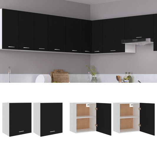Vægskabe Lyon 2 Stk. 50X31X60 Cm Konstrueret Træ Sort