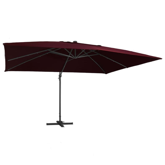 Hængeparasol M. Led-Lys 400X300 Cm Bordeaux