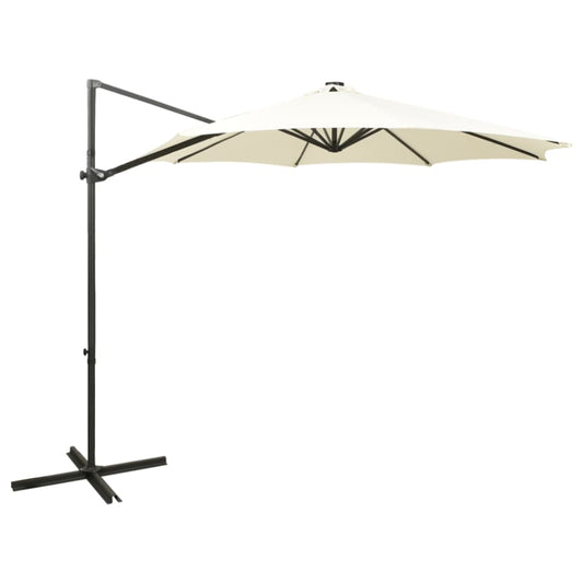Hængeparasol Med Stang Og Led-Lys 300 Cm