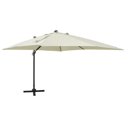 Hængeparasol Med Stang Og Led-Lys 300 Cm