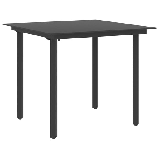 Havebord Stål Og Glas Sort