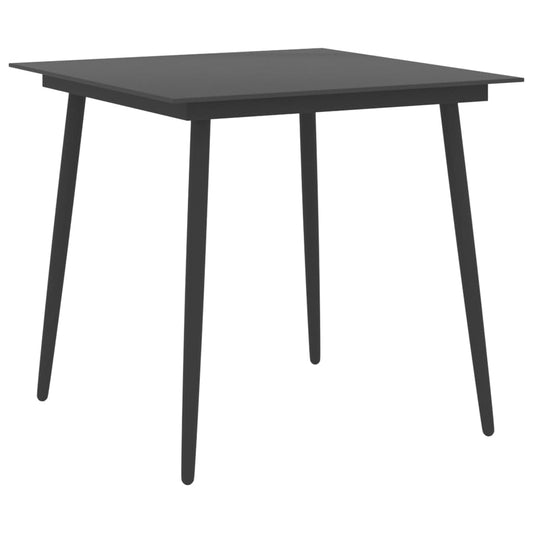 Havebord Stål Og Glas Sort