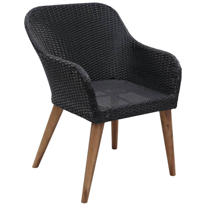 Udendørs Spisebordssæt 7 Dele Med Hynder Polyrattan