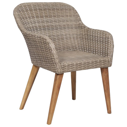 Udendørs Spisebordssæt 7 Dele Med Hynder Polyrattan