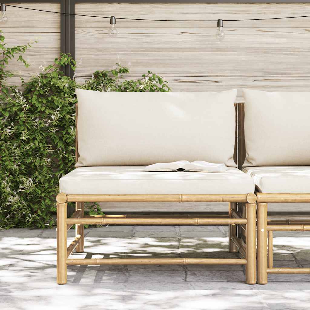 Midterdel Til Havesofa Med Hynder Bambus