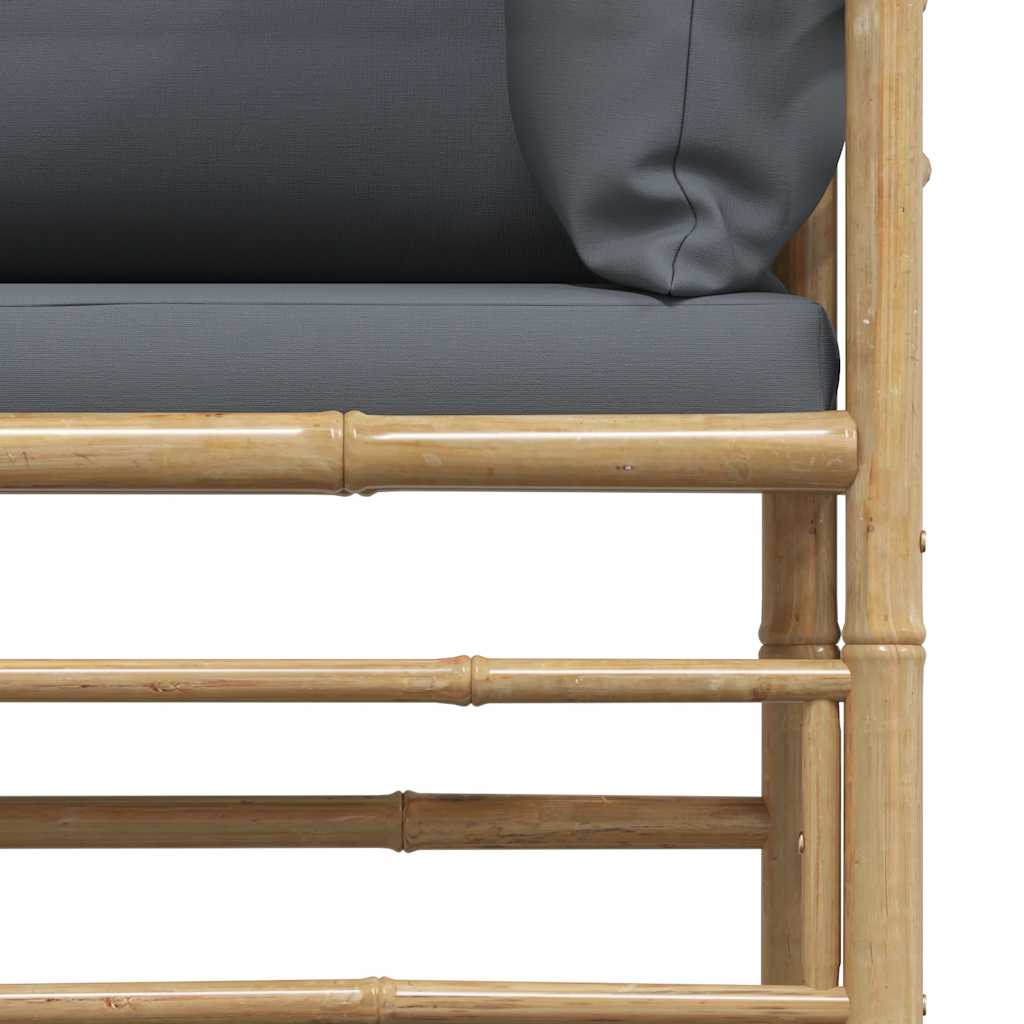 Loungesæt Til Haven Med Hjørnesofa Og Bord Bambus