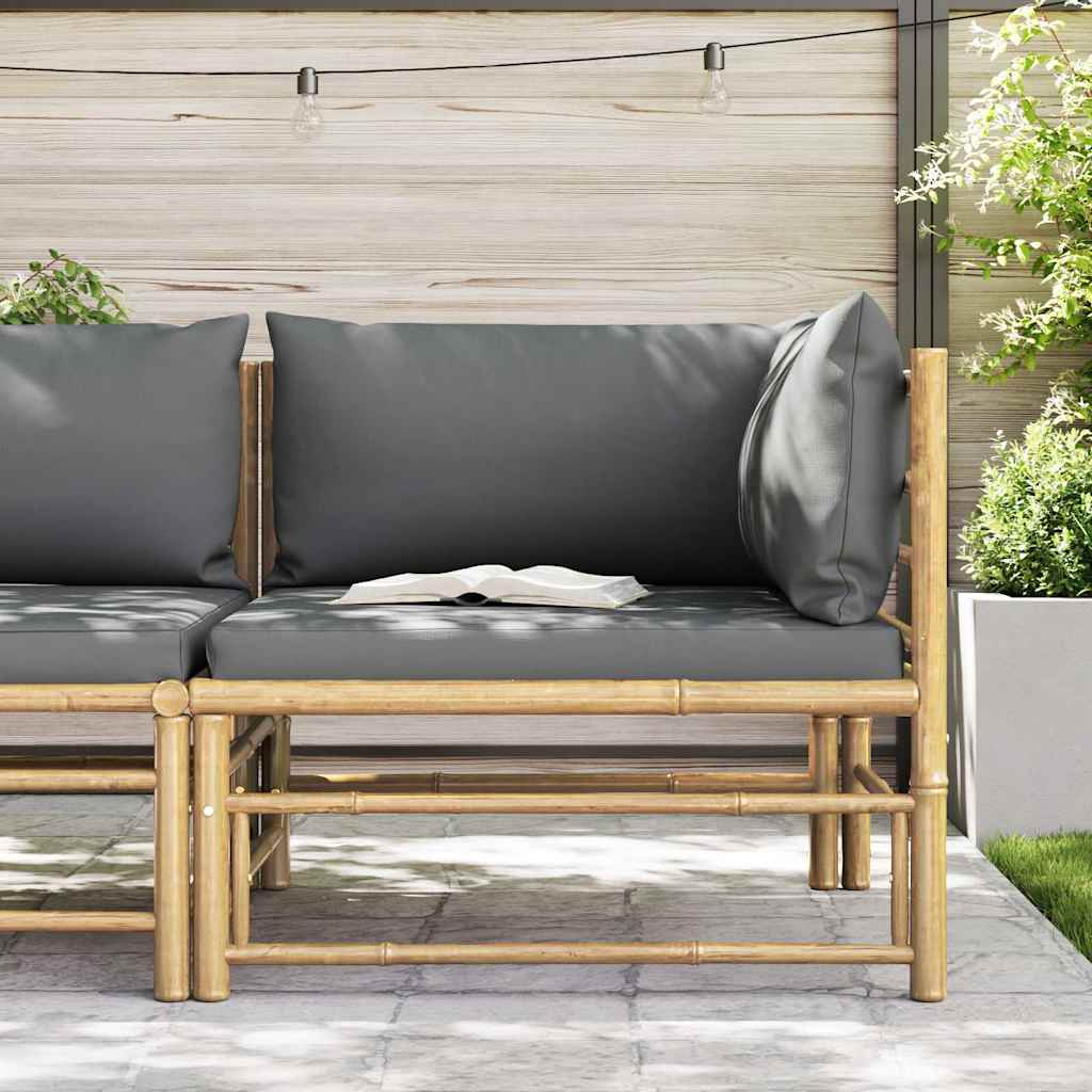 Hjørnesofa Til Haven Med Hynder Bambus