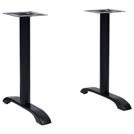 Bordben Til Bistrobord 2 Stk 61x8x72 Cm Støbejern Sort - Hovedbillede