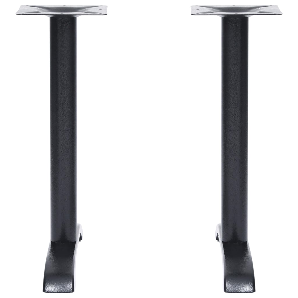 Bordben Til Bistrobord 2 Stk 61x8x72 Cm Støbejern Sort - Billede 3