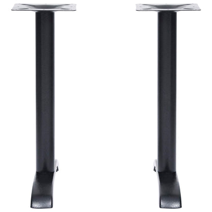 Bordben Til Bistrobord 2 Stk 61x8x72 Cm Støbejern Sort - Billede 3