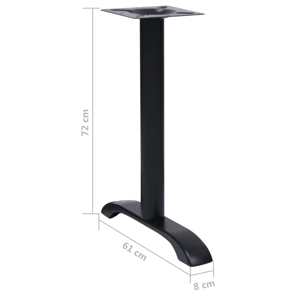 Bordben Til Bistrobord 2 Stk 61x8x72 Cm Støbejern Sort - Billede 7