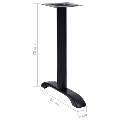 Bordben Til Bistrobord 2 Stk 61x8x72 Cm Støbejern Sort - Billede 7