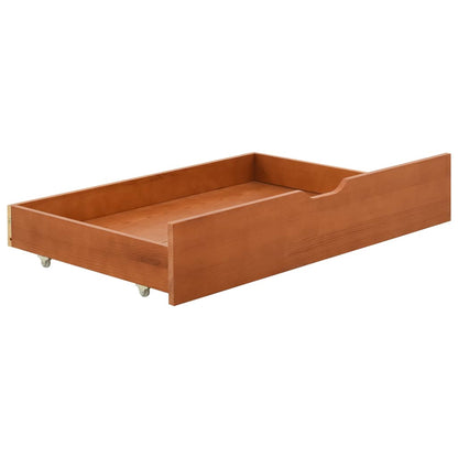 Sengeramme Med 2 Skuffer 90X200 Cm Massivt Fyrretræ