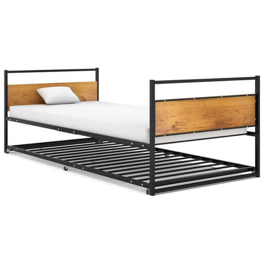 Sengeramme Med Udtræk 90X200 Cm Metal Sort