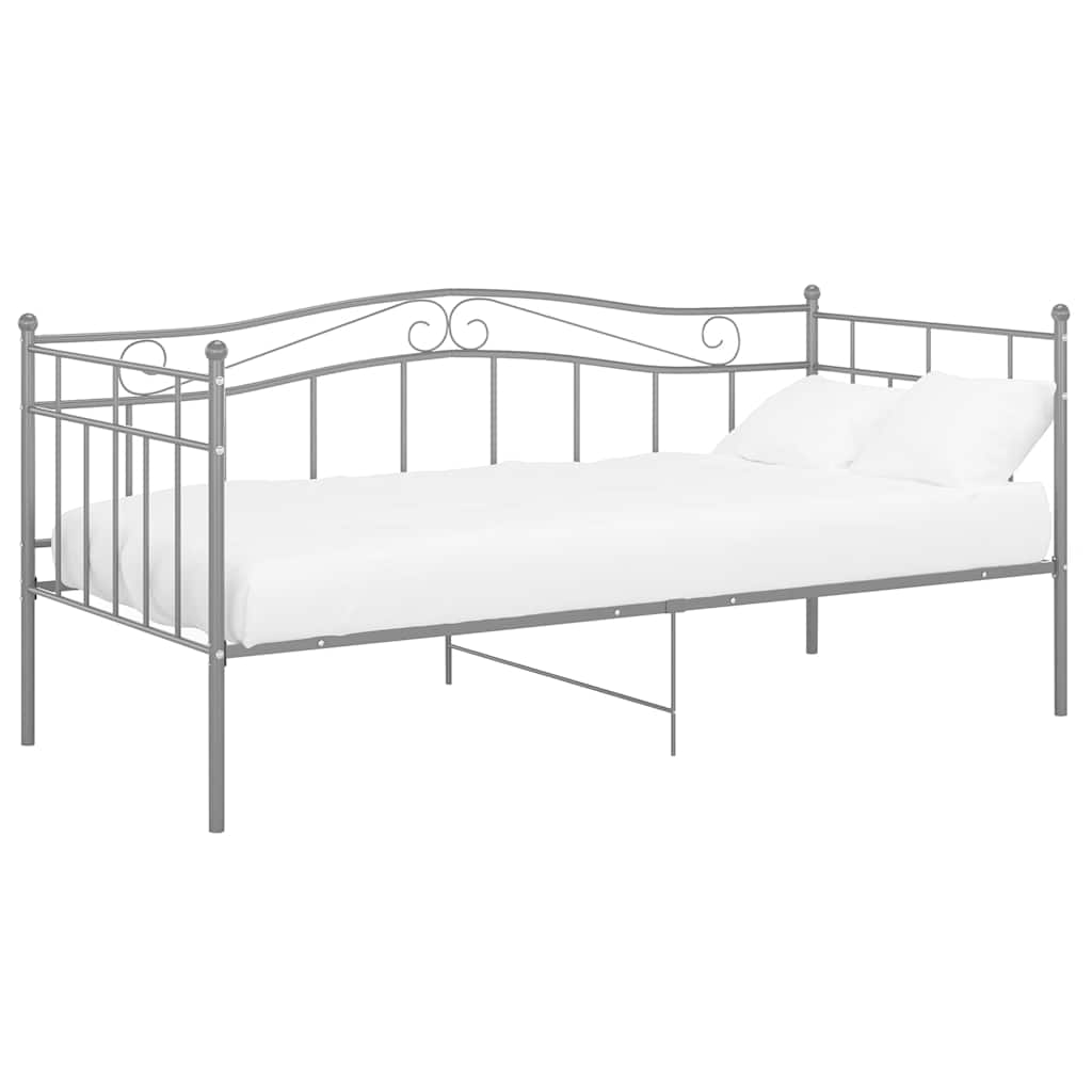 Sengestel Til Udtræksseng 90x200 Cm Metal Grå - Billede 2