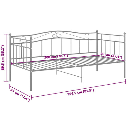 Sengestel Til Udtræksseng 90x200 Cm Metal Grå - Billede 8