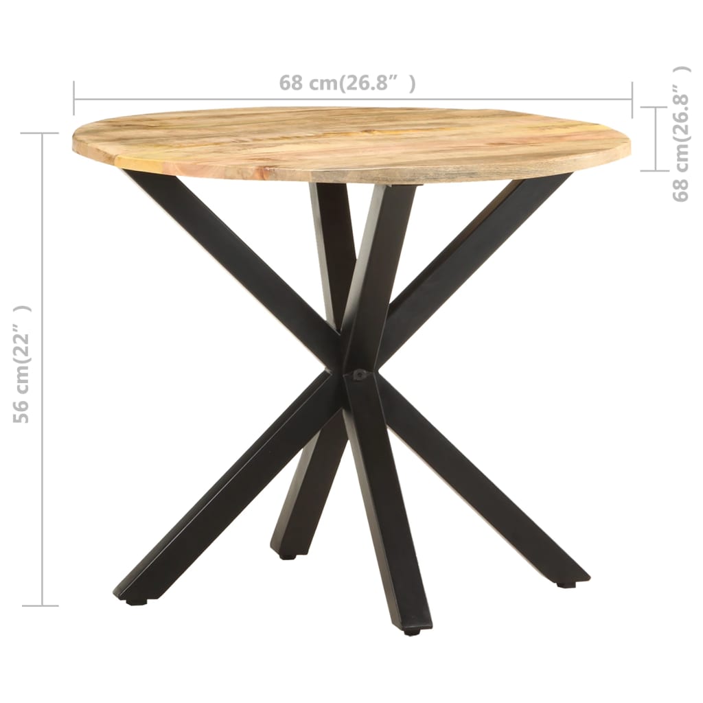 Sidebord 68x68x56 Cm Massivt Mangotræ - Billede 6