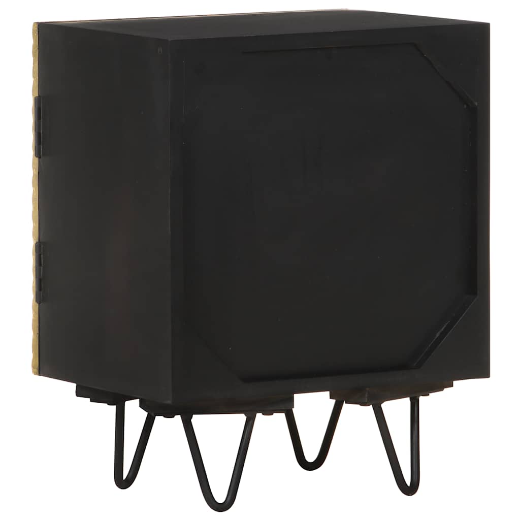 Sengeskab Med Messingfront 40x30x50 Cm Massivt Mangotræ - Billede 3