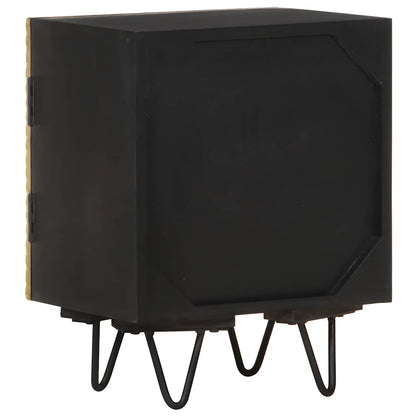 Sengeskab Med Messingfront 40x30x50 Cm Massivt Mangotræ - Billede 3
