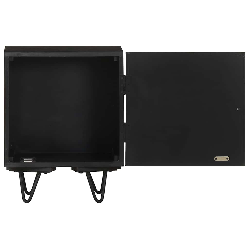 Sengeskab Med Messingfront 40x30x50 Cm Massivt Mangotræ - Billede 5