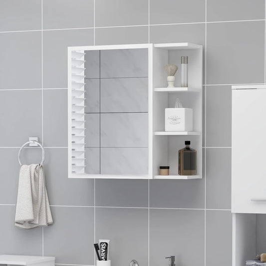 Badeværelsesskab Med Spejl 62,5X20,5X64 Cm Konstrueret Træ