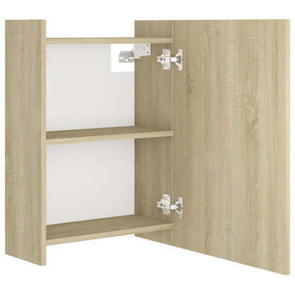 Badeværelsesskab Spejl 62,5x20,5x64cm Konstrueret Træ Sonoma-eg - Billede 7