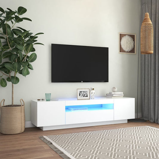 Tv-Skab Med Led-Lys 160X35X40 Cm