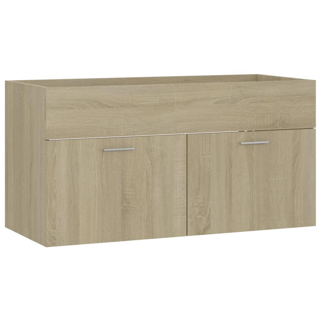 Vaskeskab 90x38,5x46 Cm Konstrueret Træ Grå - Billede 2