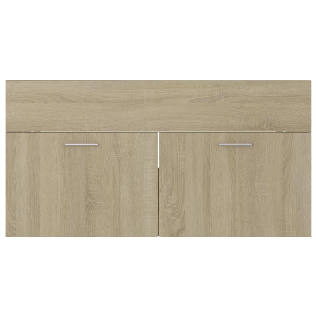 Vaskeskab 90x38,5x46 Cm Konstrueret Træ Grå - Billede 5