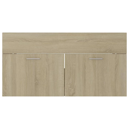 Vaskeskab 90x38,5x46 Cm Konstrueret Træ Grå - Billede 5