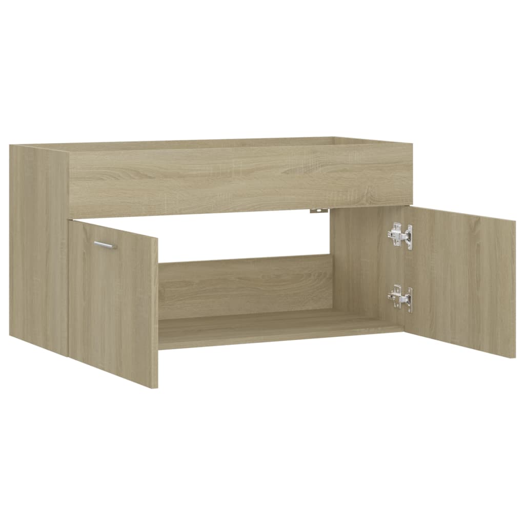 Vaskeskab 90x38,5x46 Cm Konstrueret Træ Grå - Billede 7